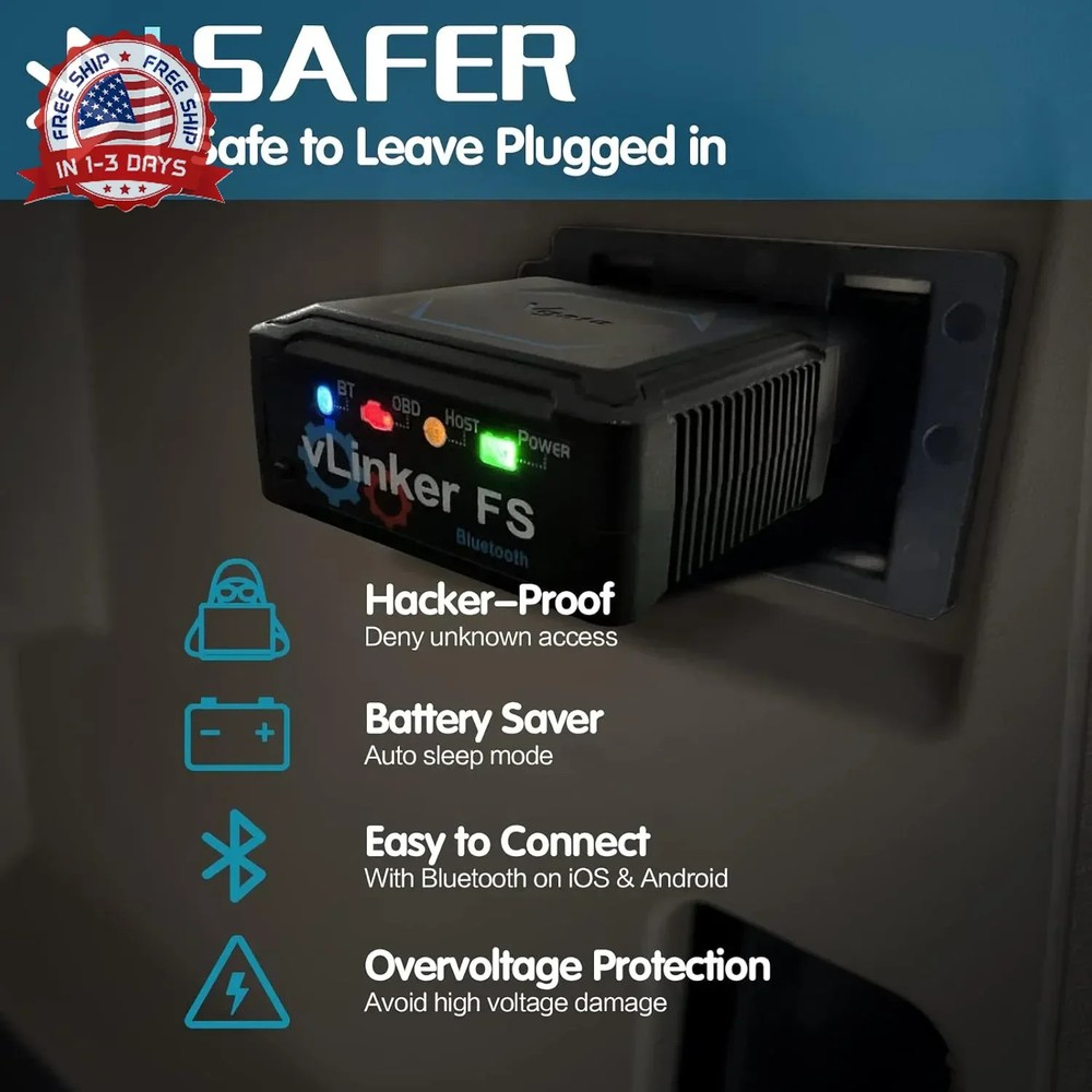 Vgate vLinker FS Bluetooth OBD2 Diagnostic Scan Tool, OBDII Car Code Reader for