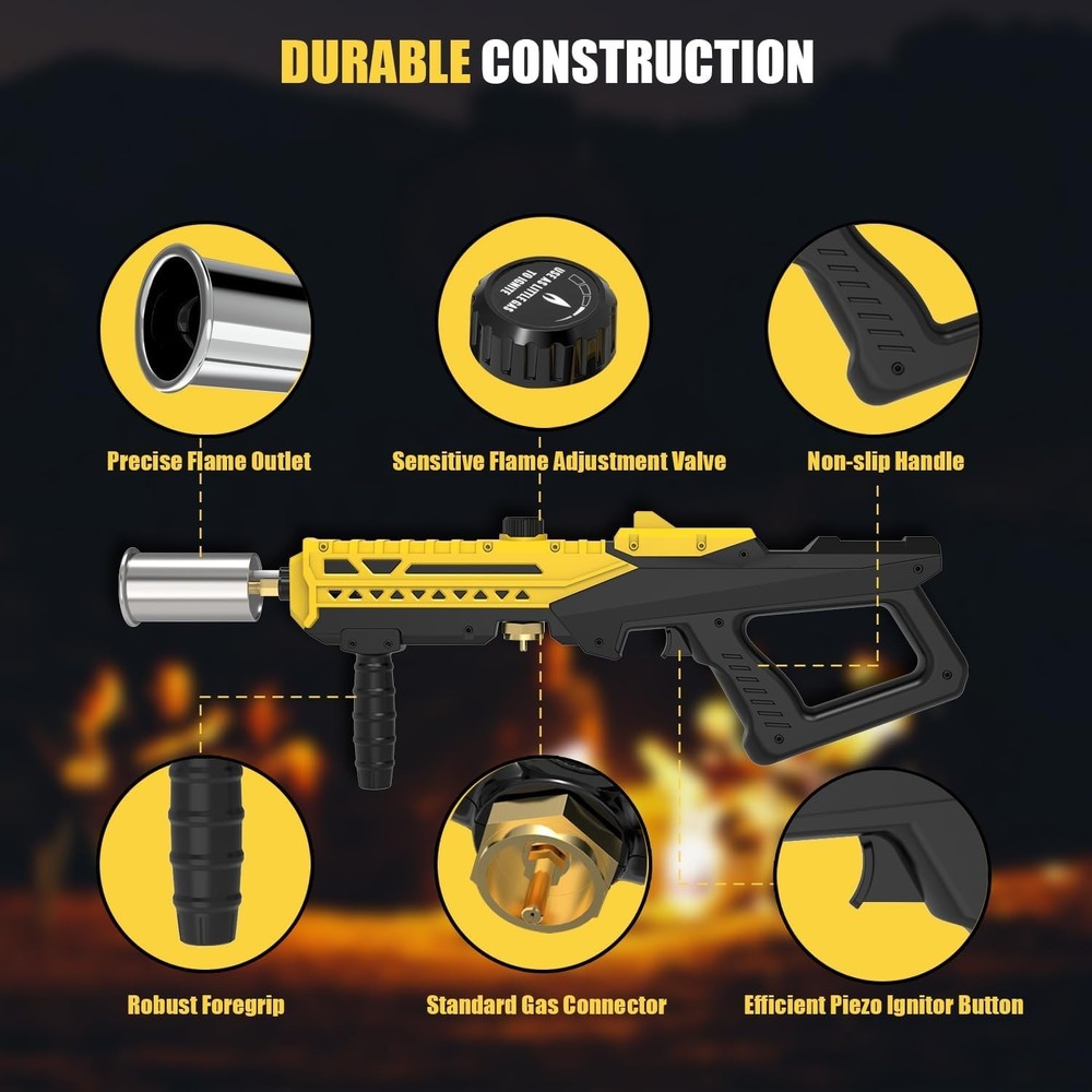 Versatile Kitchen Blow Torch with Adjustable Flame - Ideal for BBQ & Crafts