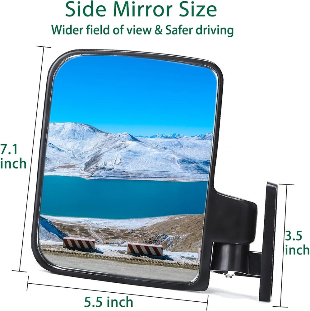 Golf cart side mirror foldable set