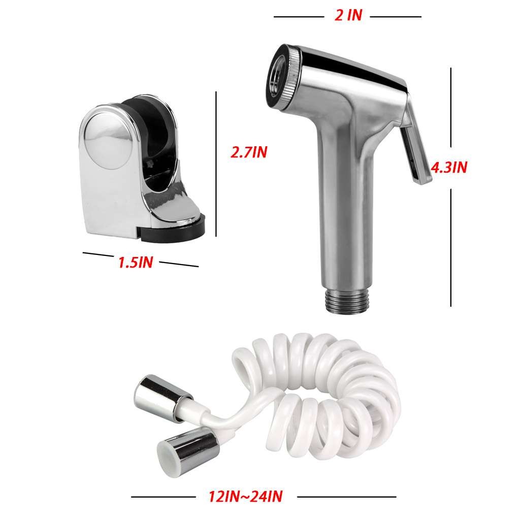 Toilet Shattaf Adapter Hose Bidet Spray Stainless Steel Handheld Shower Head
