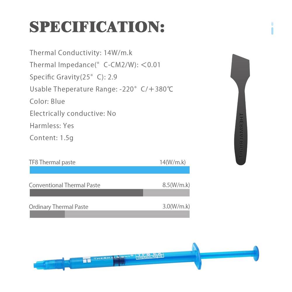 TF8 EX 1.5 Grams High Performance Thermal Paste CPU/GPU Cooler With Scraper