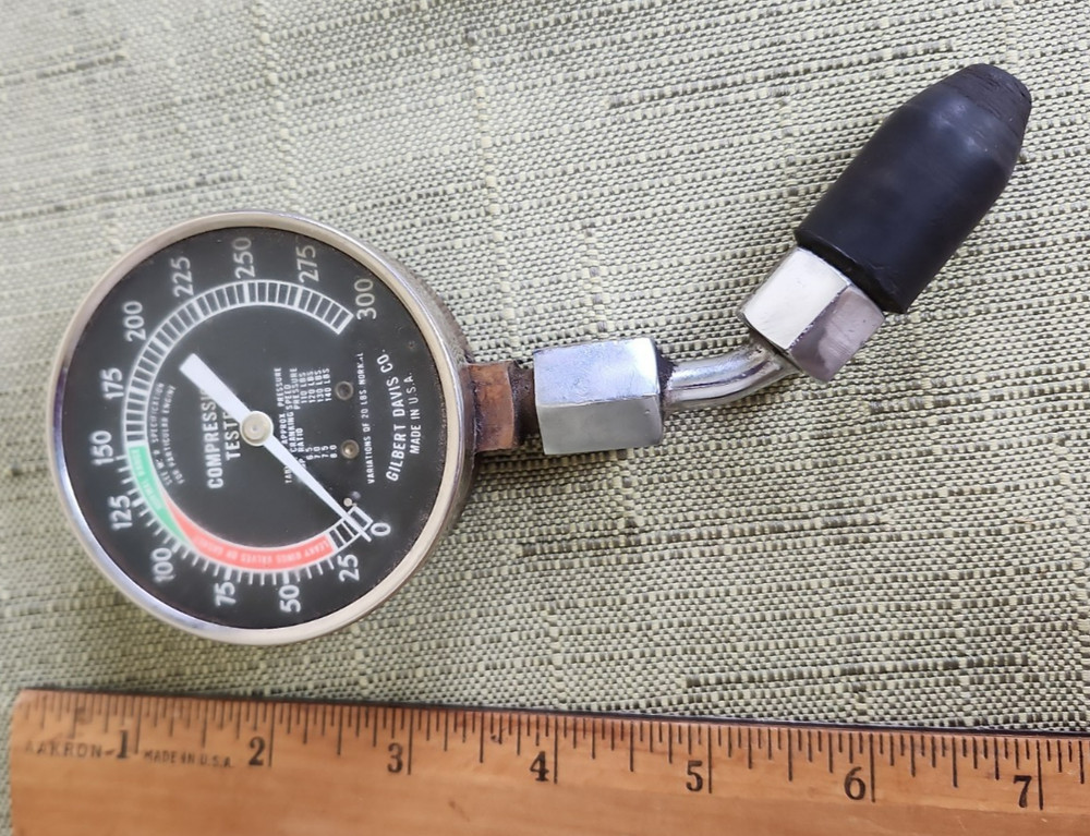Vintage Gilbert Davis Co Compression Tester Model #35 w/Original Box, UNTESTED