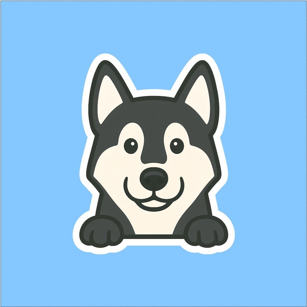 Husky Peeking Sticker
