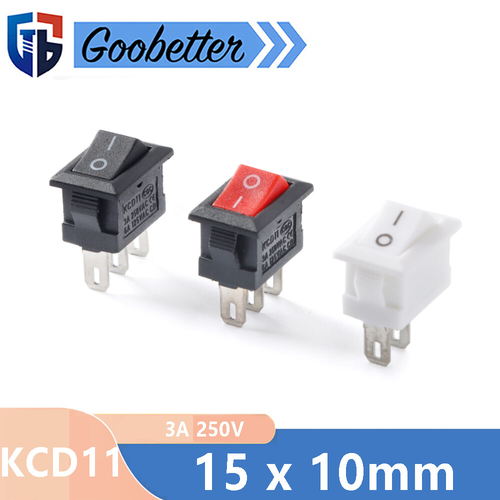 Micro Rocker Switch Latching Rectangular 3A 250V ON OFF 15 x 10mm 2/3 Position
