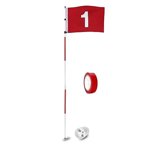 6Ft Golf Flagstick Golf Flag and Cup for Yard Driving Range Backyard