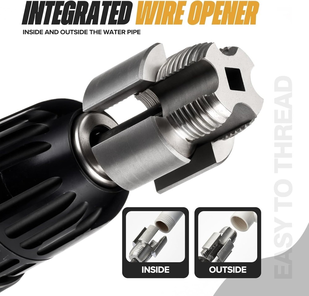 Dual-Function Pipe Threading Kit for Electric Drills