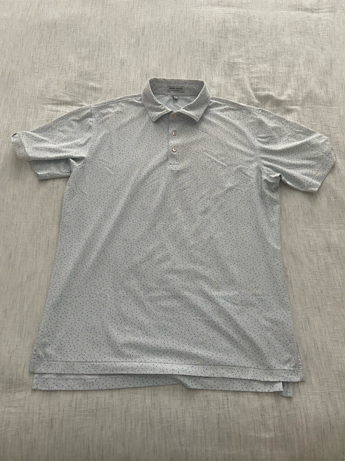 Peter Millar Summer Comfort Polo Shirt Medium White Pattern