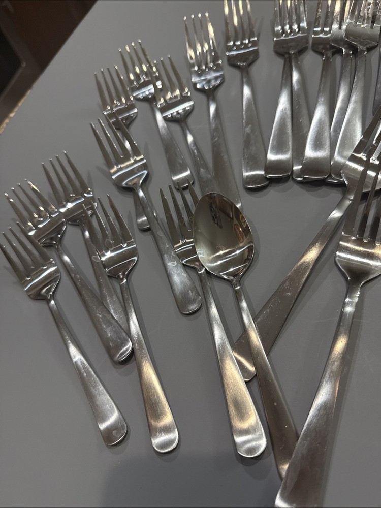 49 pcs - Pfaltzgraff Basics Stainless Satin Gotham
