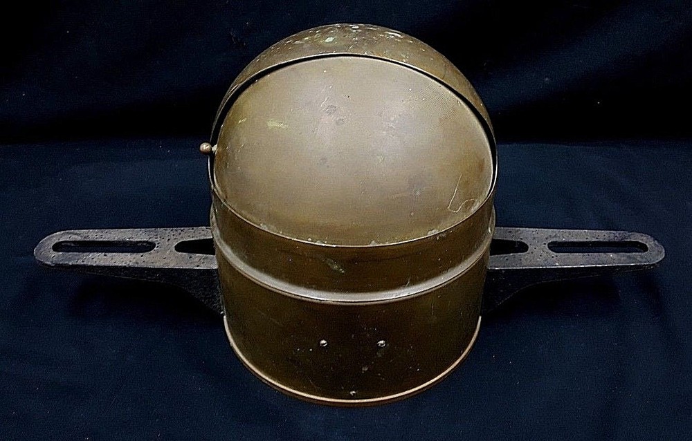 Vintage E.S. Ritchie & Son Maritime Brass Water Based Binnacle w/ Mount Brackets