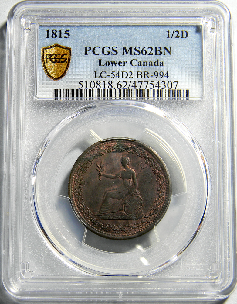 1815 Lower Canada Half Penny Token PCGS MS 62 (06-11)
