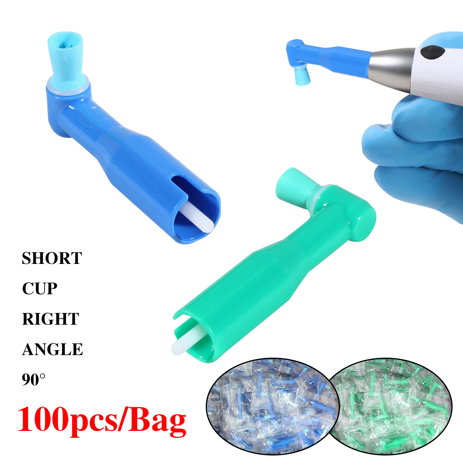 100pcs Dental Disposable Prophy Angles Top Quality Latex Free Soft or Firm OR