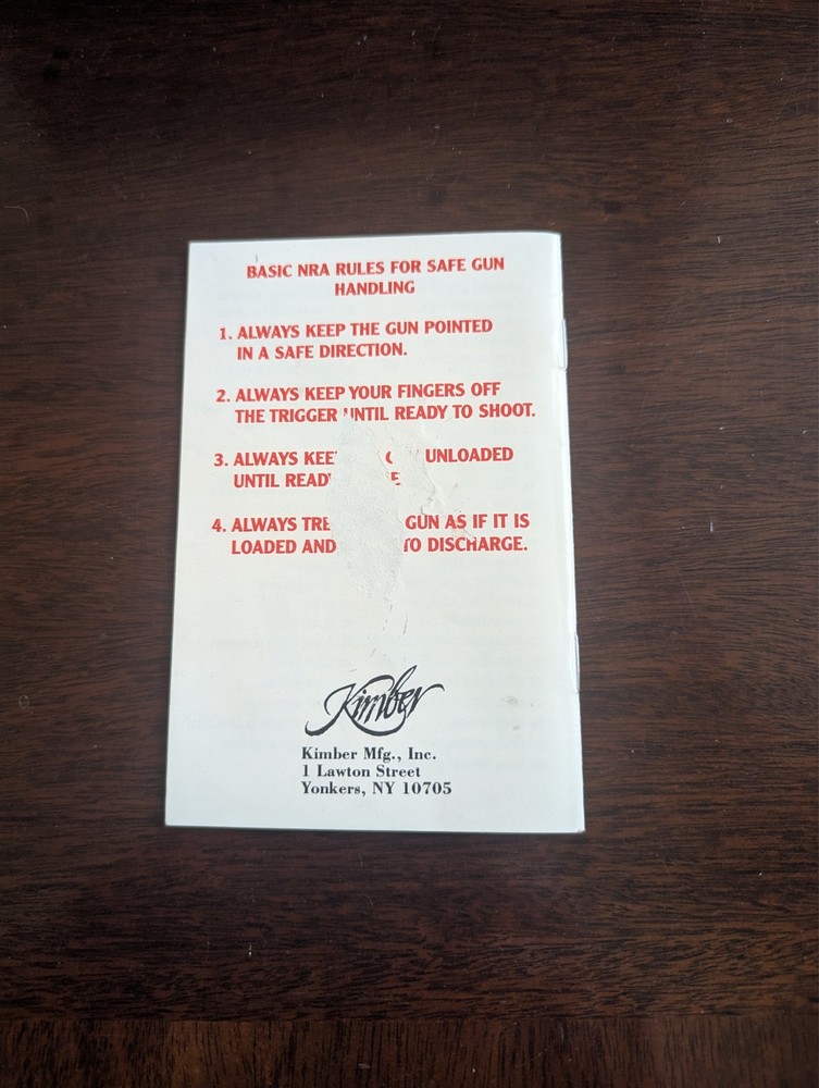 Kimber Operational Manual. Compact 1911 Pistol