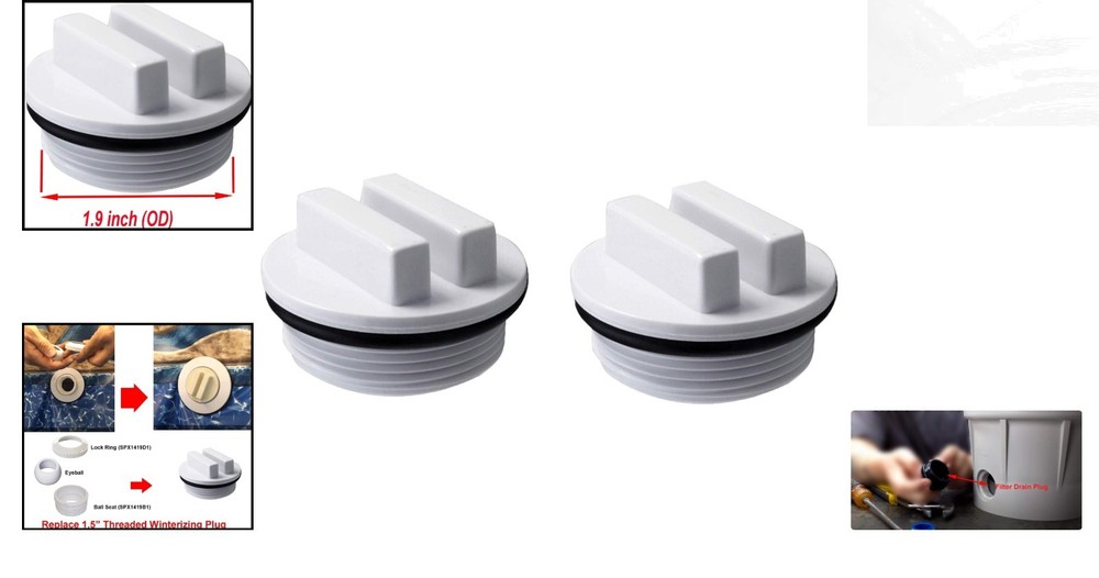 Essential 2-Pack 1.5" Winterizing Pool Plugs Compatible with Major Brands