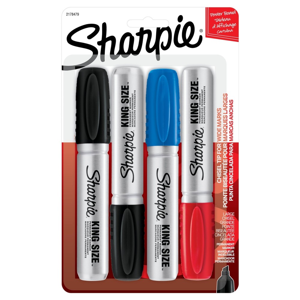 Sharpie King Size Permanent Marker, Large Chisel Tip, Great for Poster Boards...