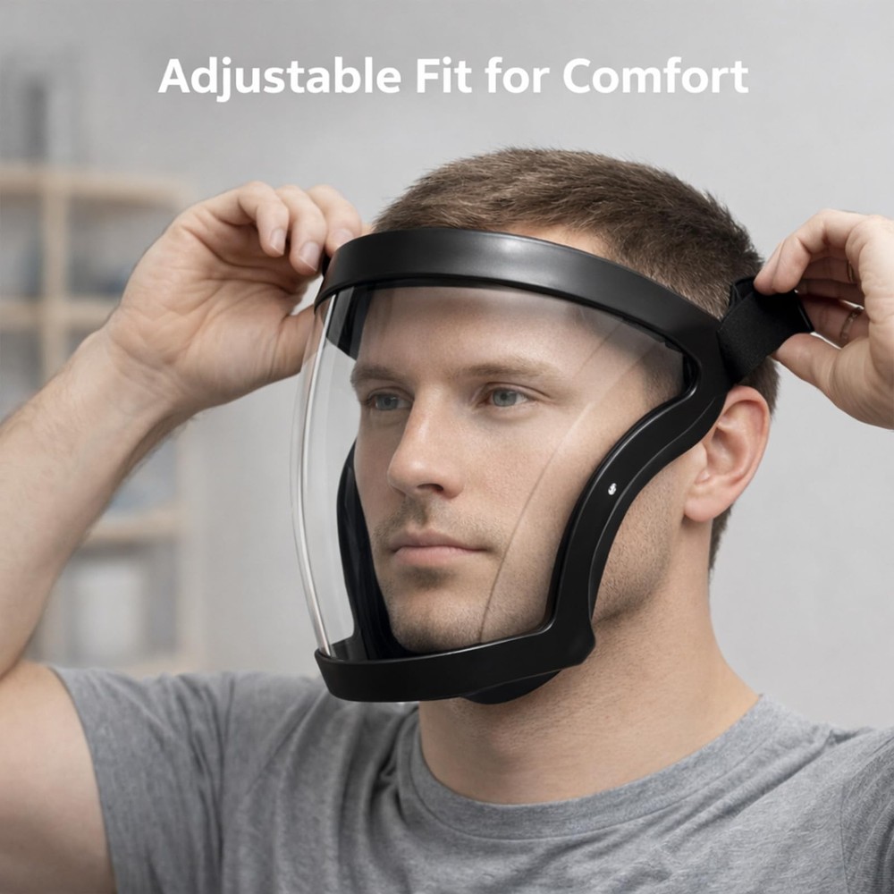 Full Face Shield for Yard Work & Woodworking, Wide View Clear Visor with Anti...