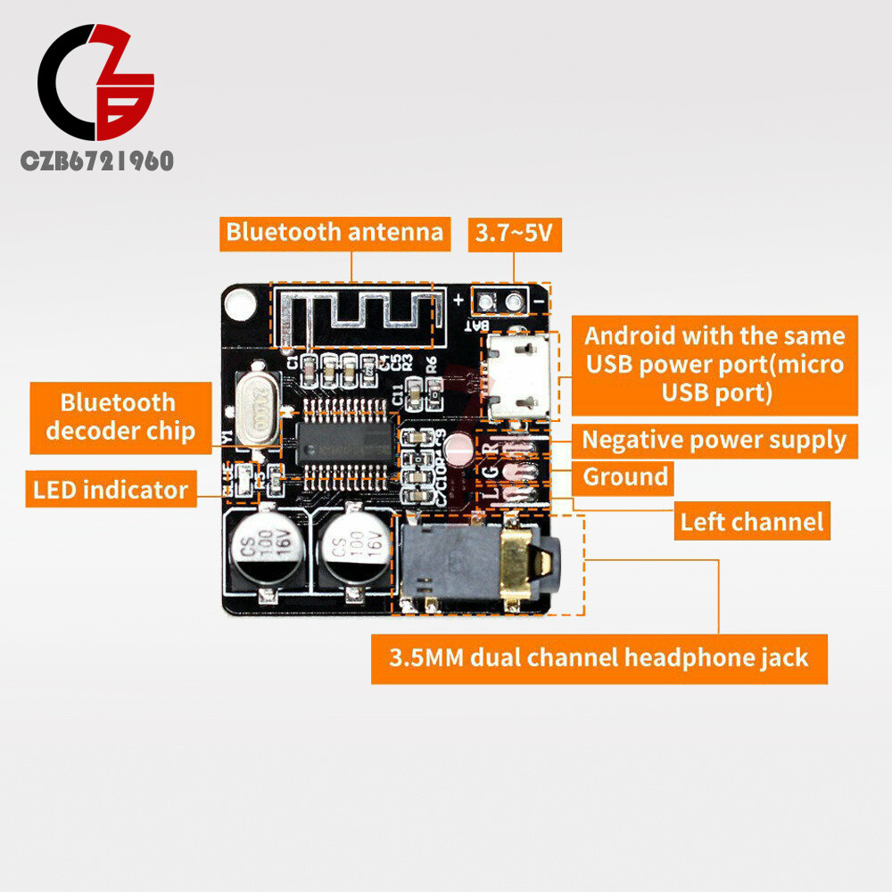 VHM-314 Amplifier Board MP3 Bluetooth 5.0 Lossless Car Speakers Decoder Module