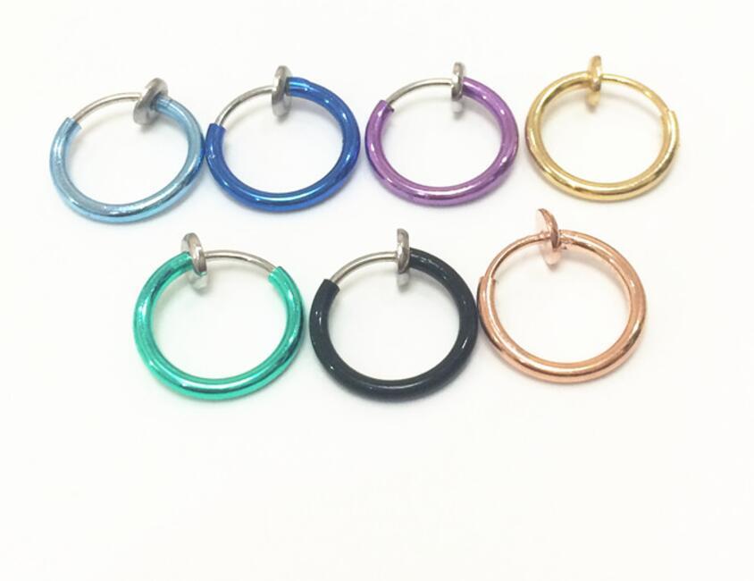 Clip-On Spring Action Non-Piercing Fake Septum Lip Cartilage Nose Tragus Ring