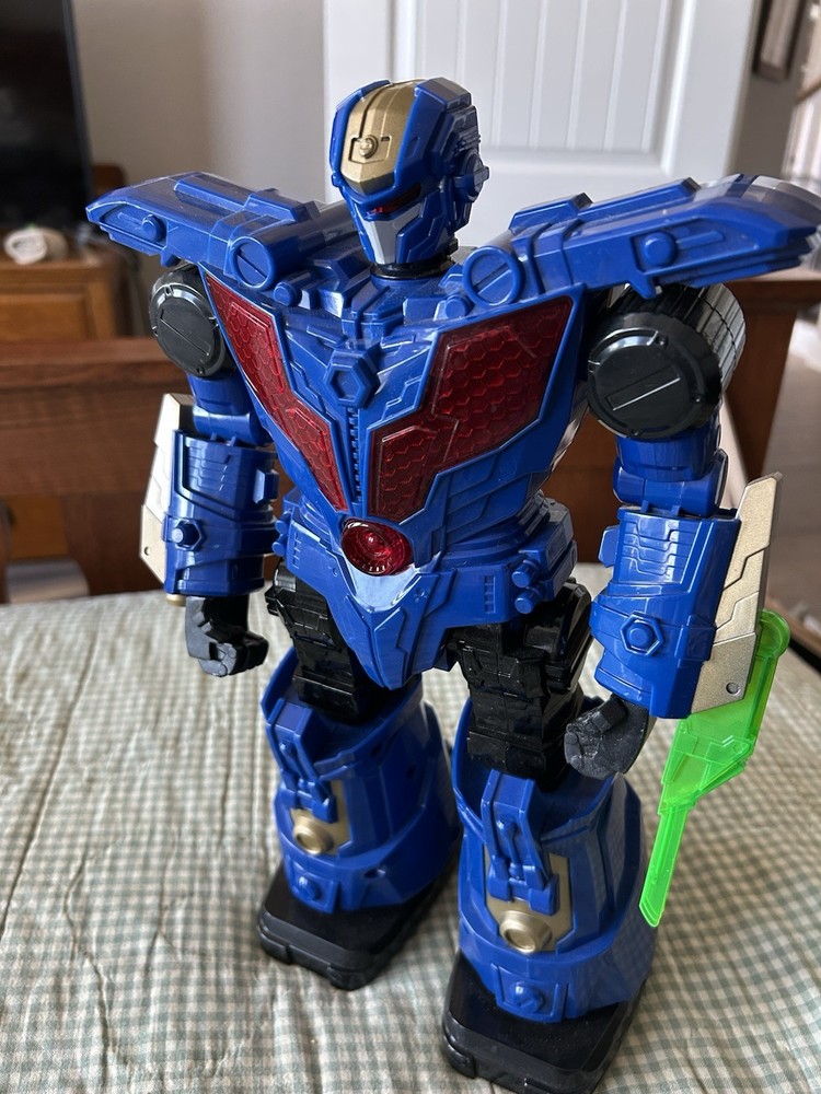 Adventure Force Asteroidbot 14” Walking Talking Robot Lights Sounds Missing Gun