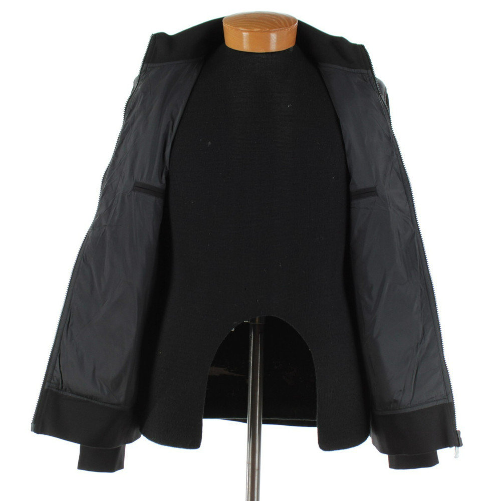 Patrick Assaraf NWOT Quilted Mixed Media Jacket Size Large In Solid Black