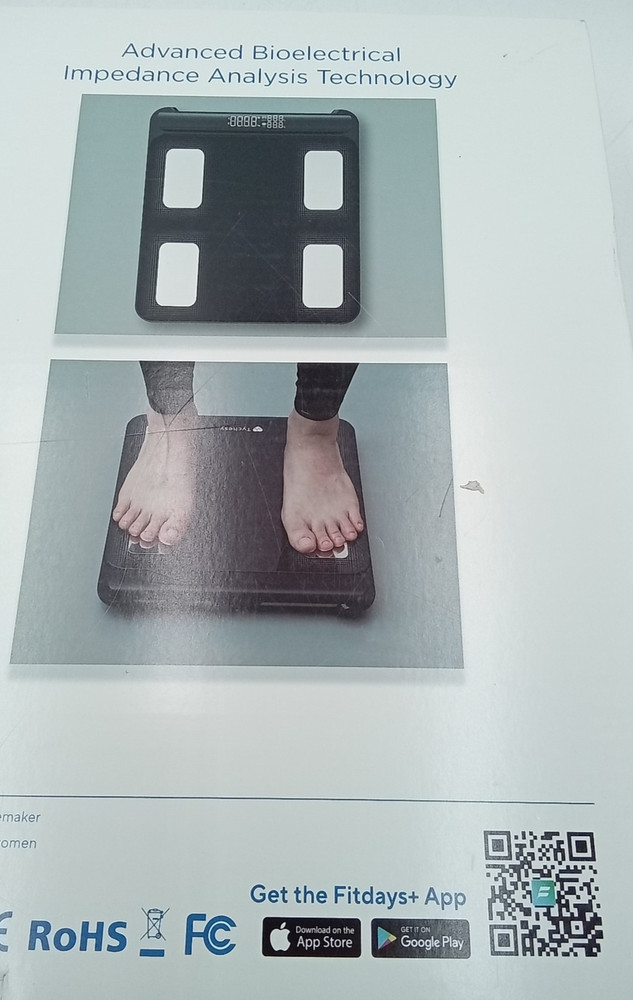 Professional Body Fat Scale With 8 Electrodes Black
