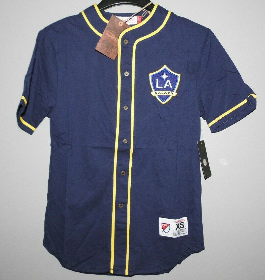 MLS Mitchell & Ness Blue LA Galaxy Soccer Jersey New Mens Sizes $65