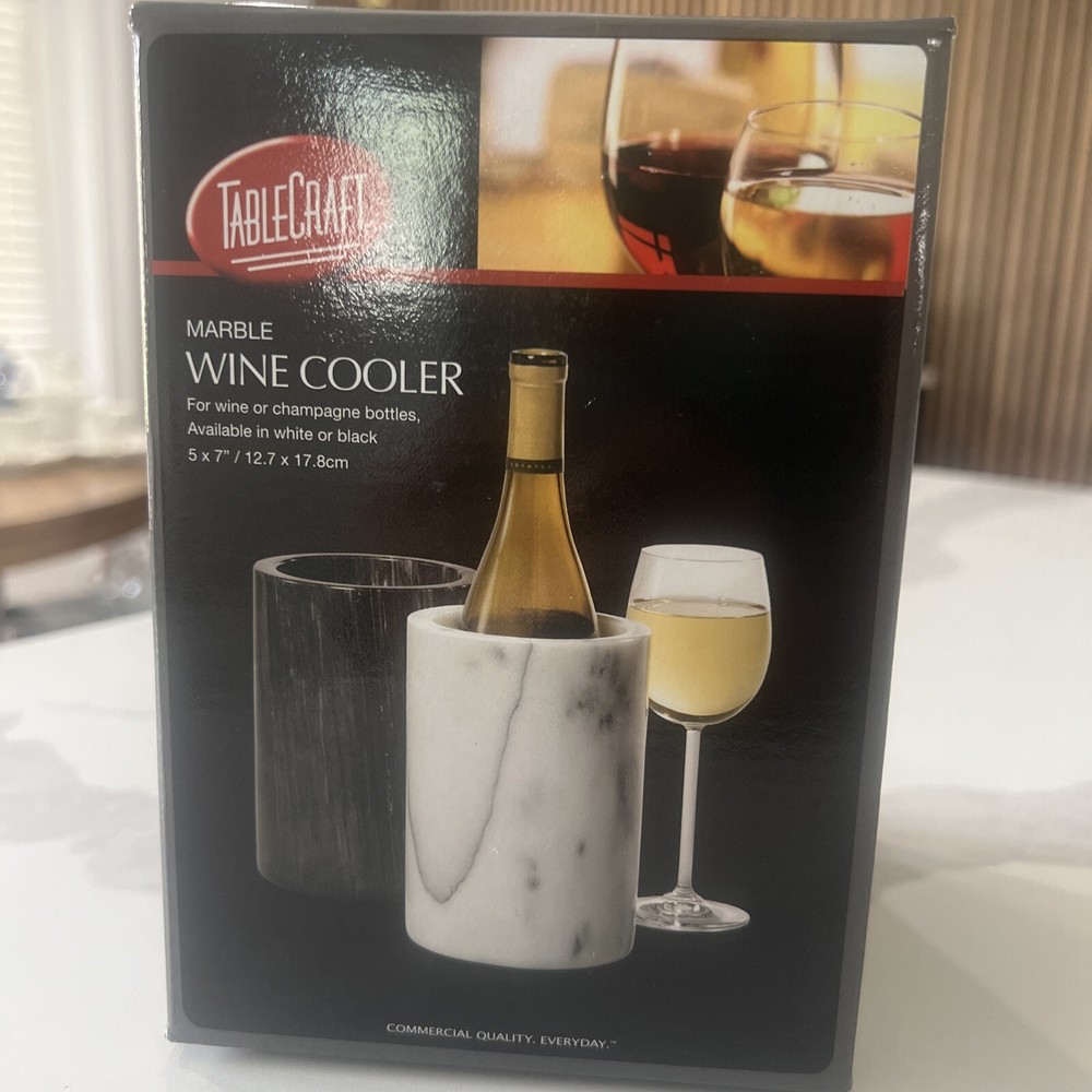 TableCraft 5488W White Marble Wine Cooler