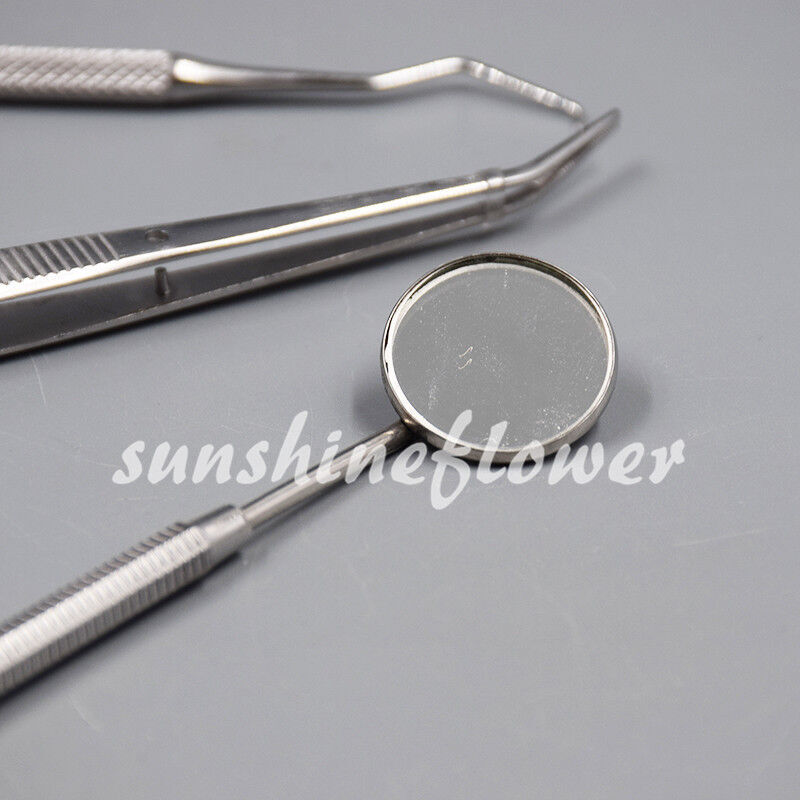 3 Pcs/Set Dental Instruments Basic Set Mouth Mirror Explorer #4 Cotton Plain