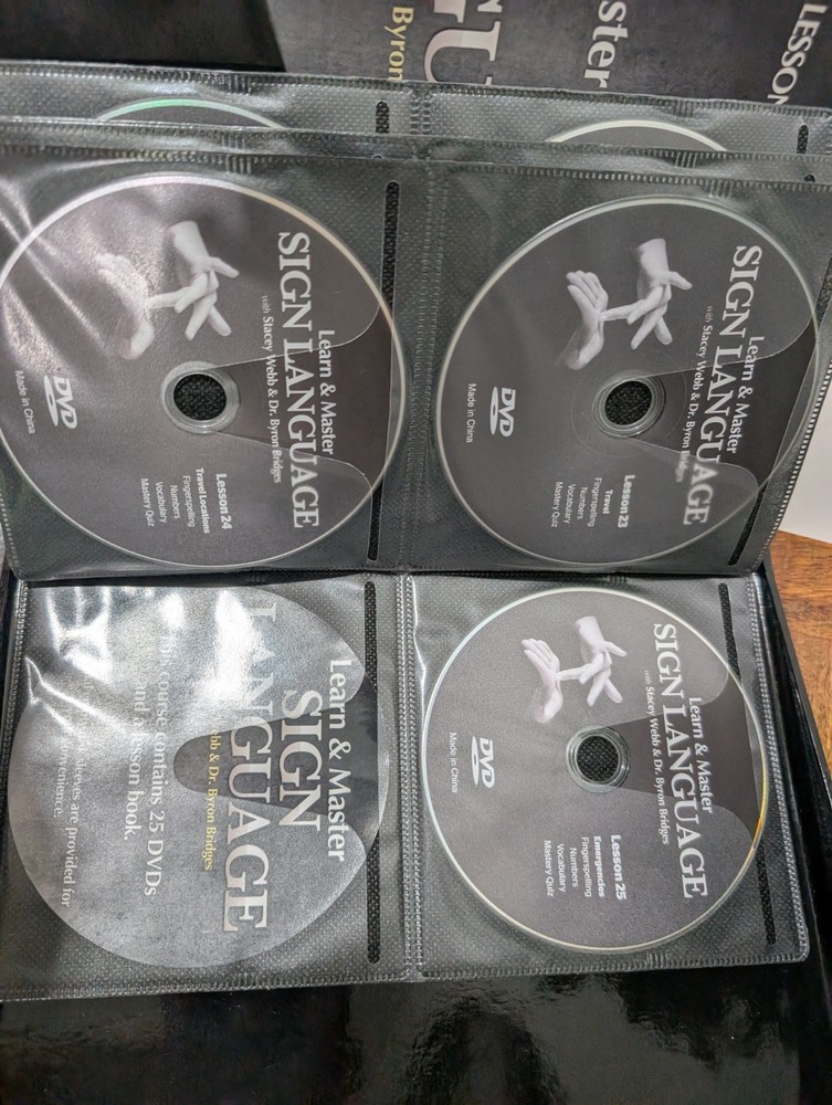 Learn & Master Sign Language / Webb & Bridges 2014 - 25 DVDS + Lesson Book