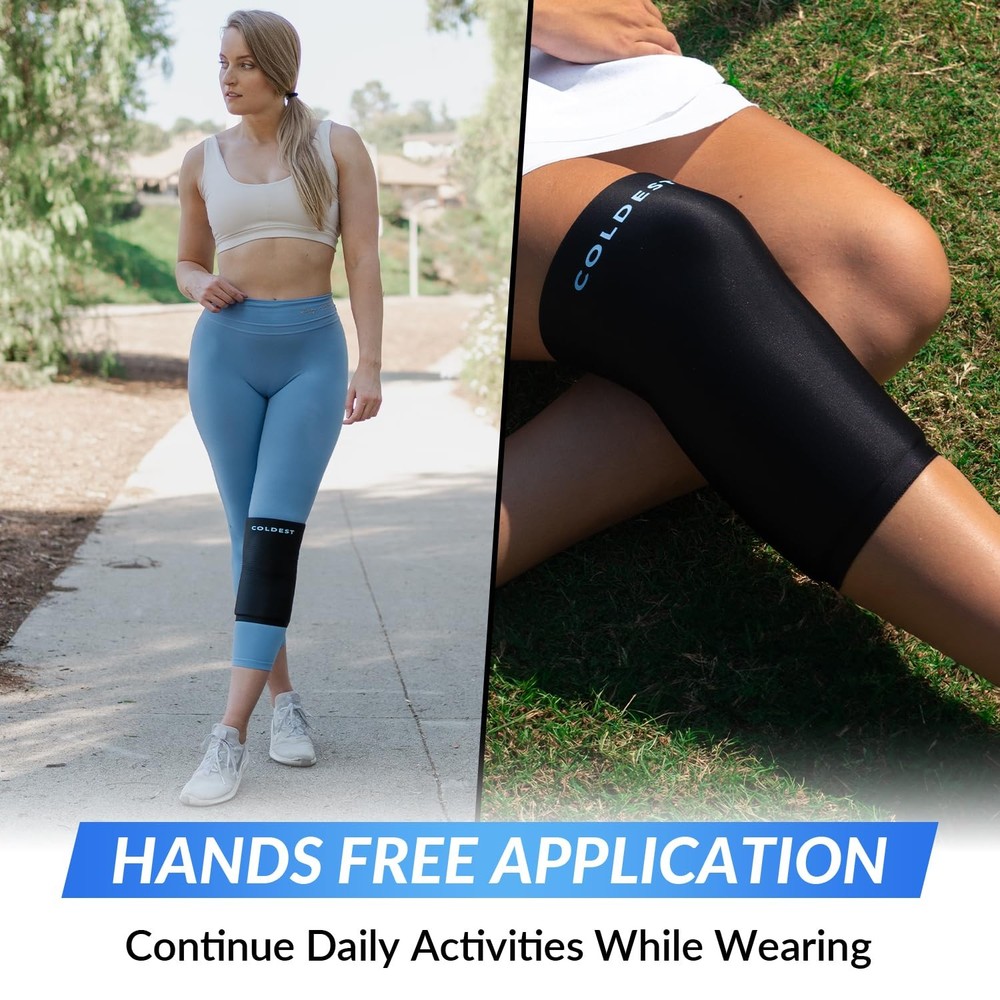 Coldest Knee Ice Pack 360 - Pain Relief Compression, Small, black