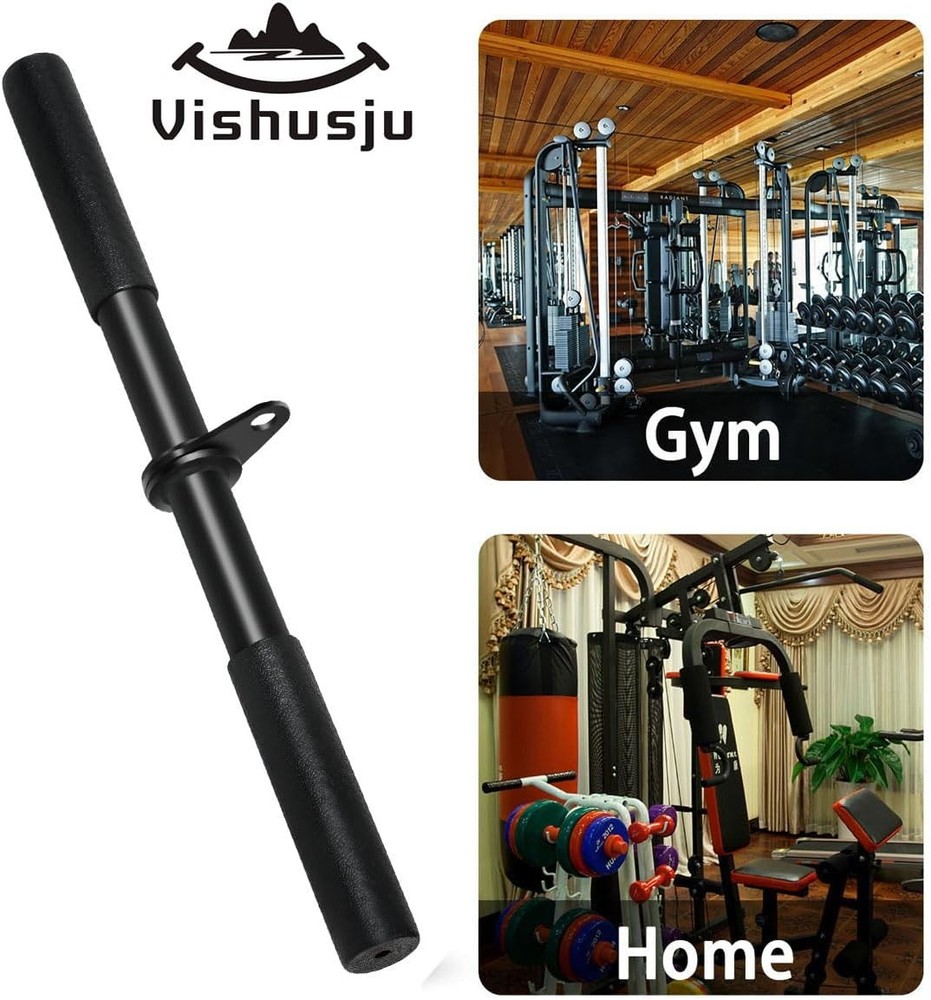 Pulldown Straight Bar Rotating Steel with Rubber Grips LAT Pull Down Handle
