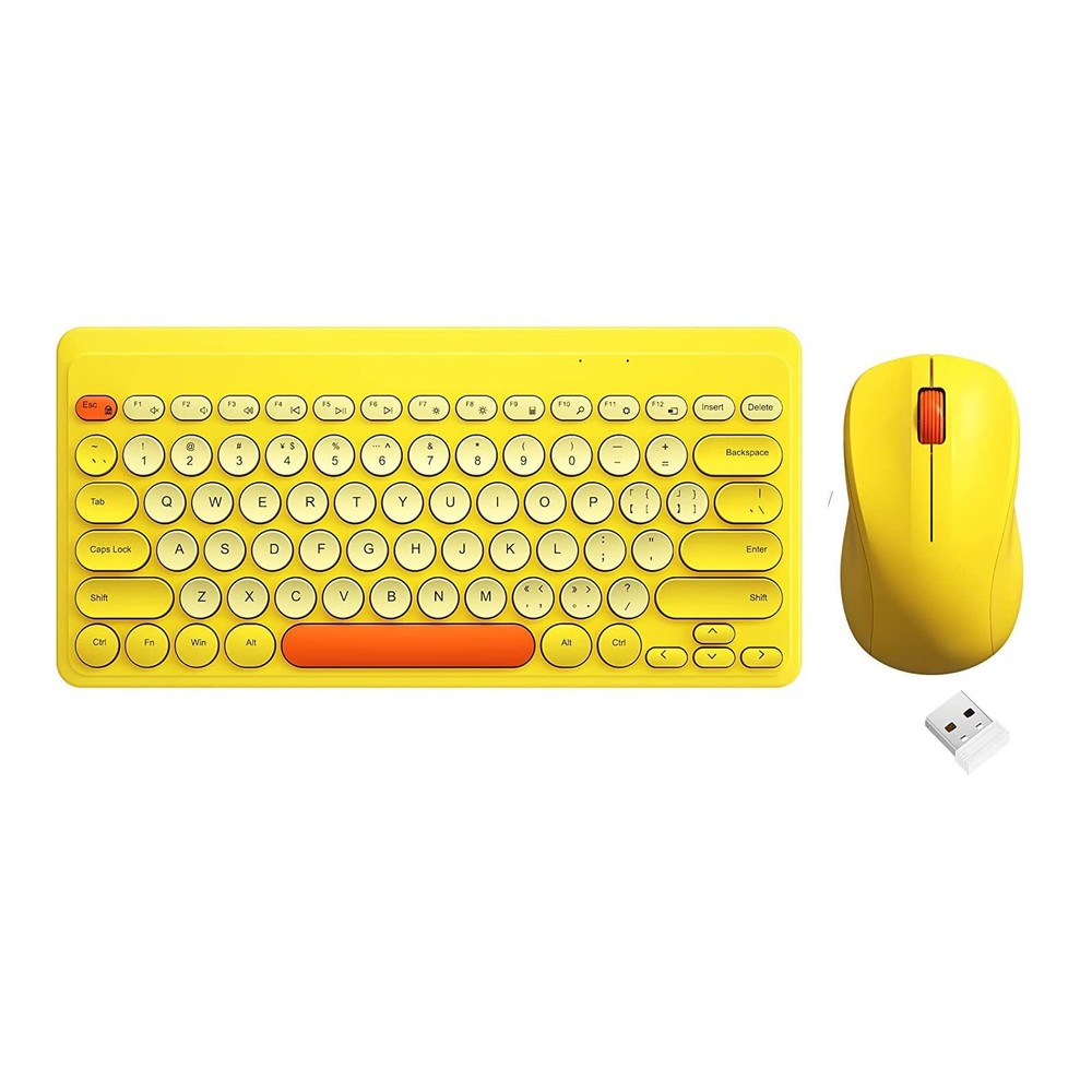 Compact Keyboard MouseCombo,JieruiDeng 79-Key Retro Mini Cute Computer Keyboa...