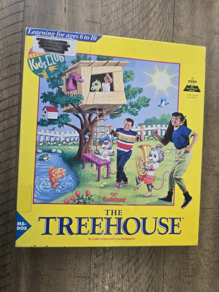 THE TREEHOUSE (MAC, 3.5" Floppy Disk)  Broderbund 1992 Computer Software Big Box