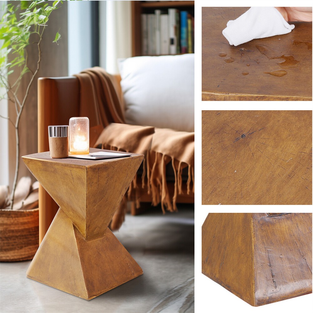 Twist Table Teak Root Shape Stool Pedestal Concrete Accent Table Coffee End Desk