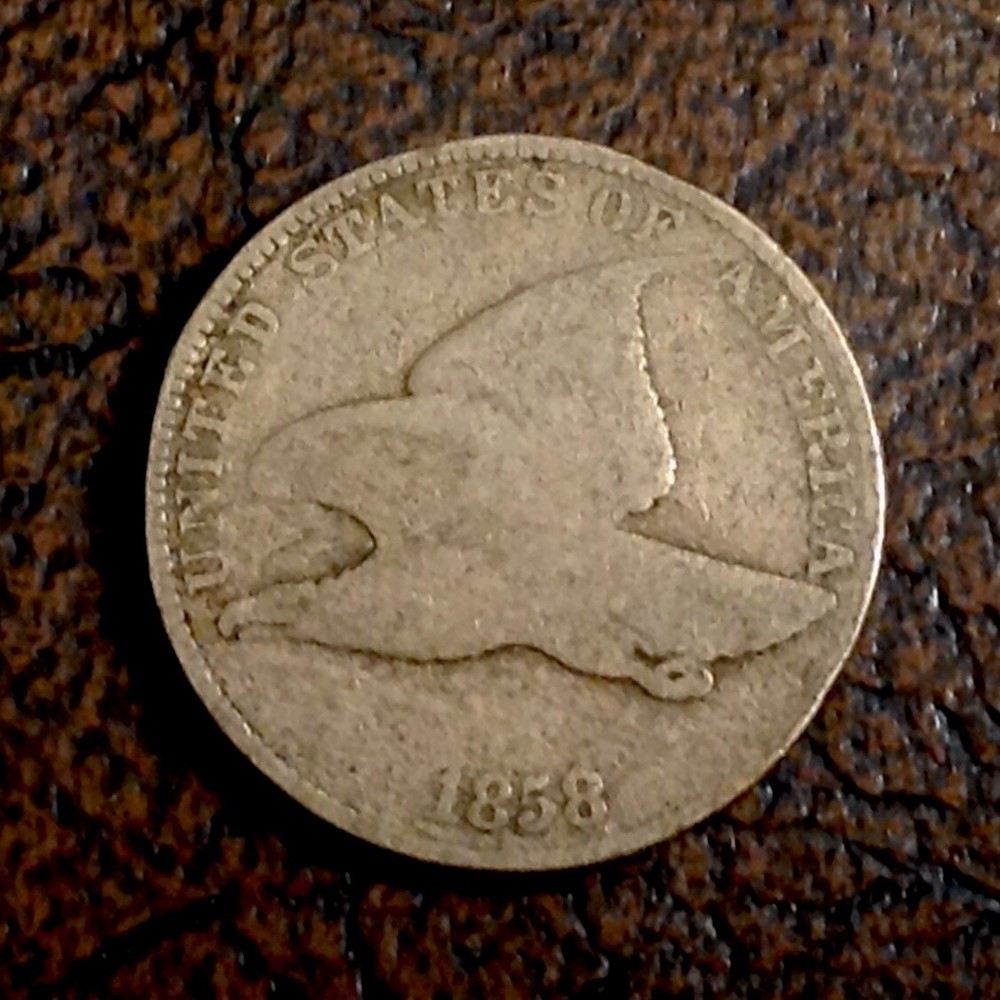 1858 US Flying Eagle Cent - Large Letters cd -