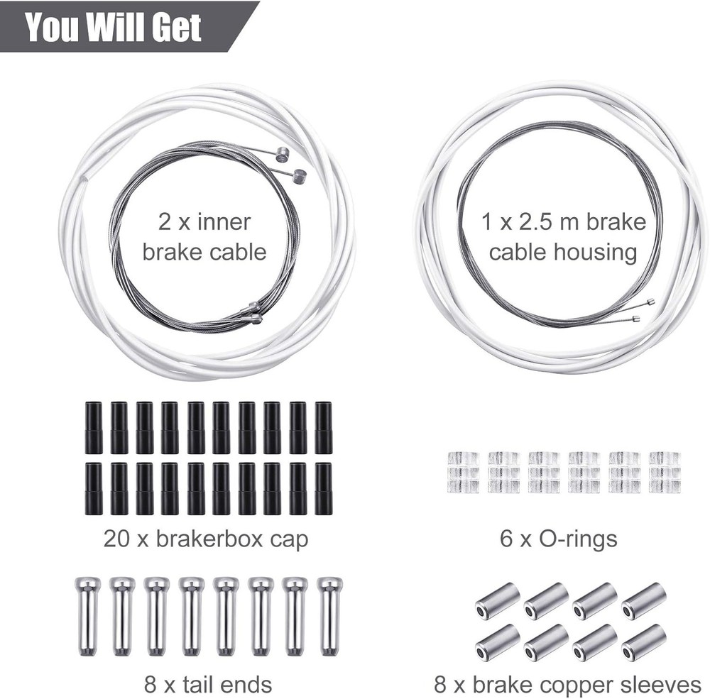 Versatile Bicycle Brake and Shift Cable Set – Ideal for Mountain & Road Bikes