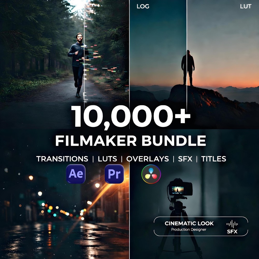 10000+ Filmmaker Bundle | Premiere Pro, After Effects, DaVinci Resolve Assets