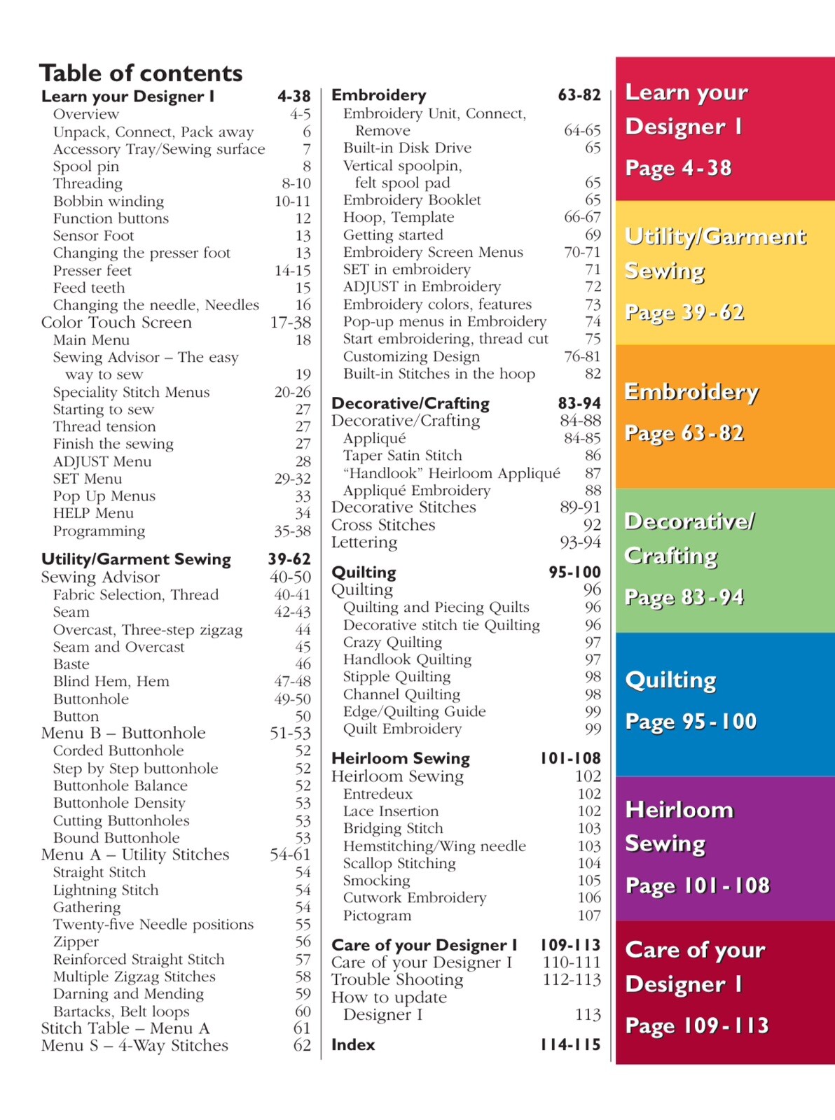 Husqvarna Viking Designer 1 Instruction Manual: 117 Pages in Full Color Bound