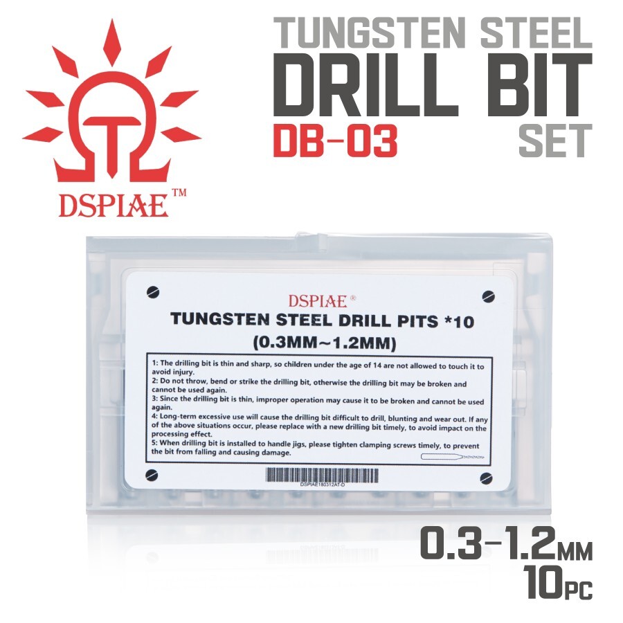 DSPIAE: Drill Bits 0.3-1.2mm - Tungsten Steel Combo Bit Set - DB-03