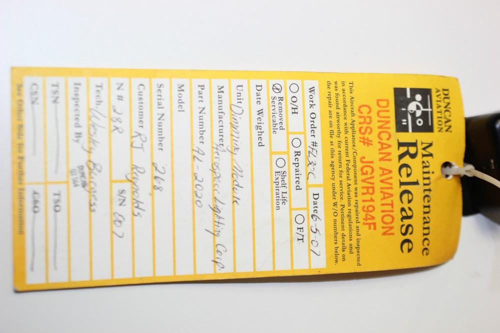 Aerospace Lighting Corp 28 Volt Dimming Interface Module, Model P/N: AL-2020