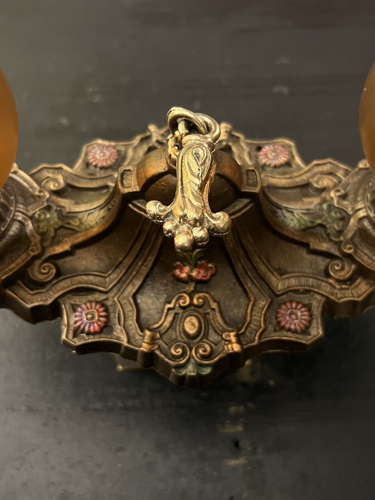 Rewired Nice Single Flush Two Socket light Fixture beautiful Finish 17C