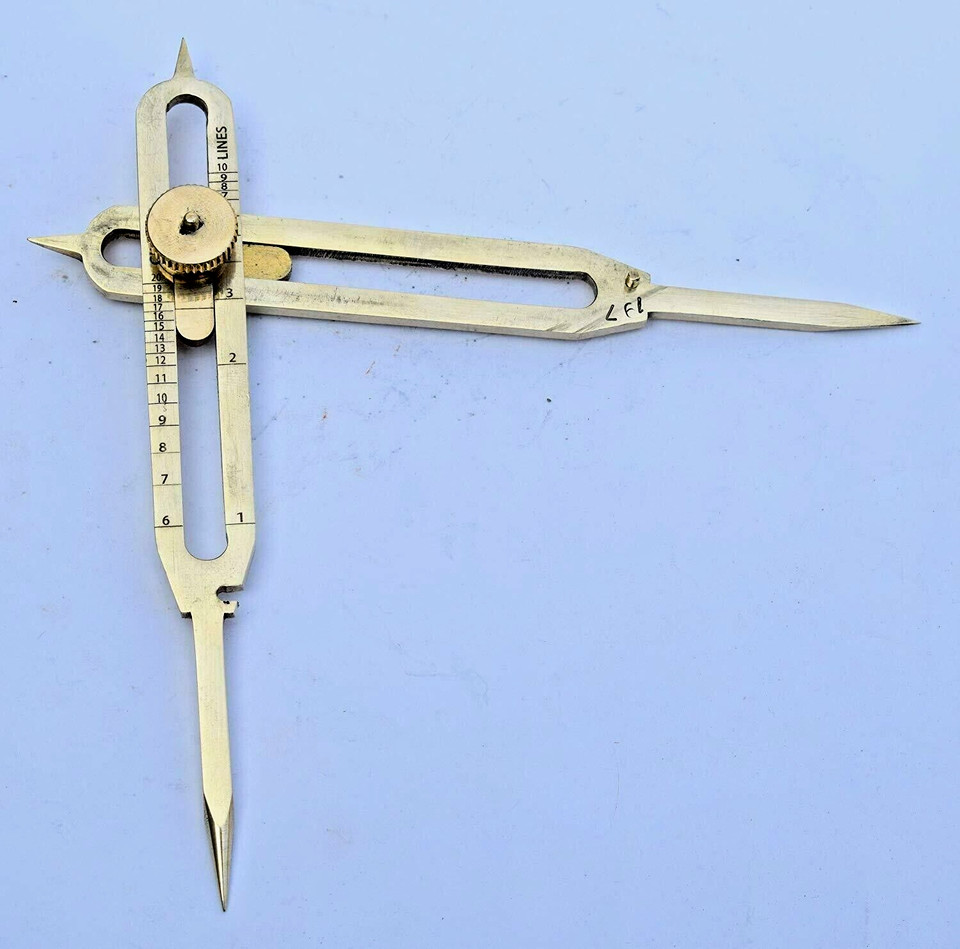 Solid Brass Divider Drafting Proportional Tool 6" Navigational Compass