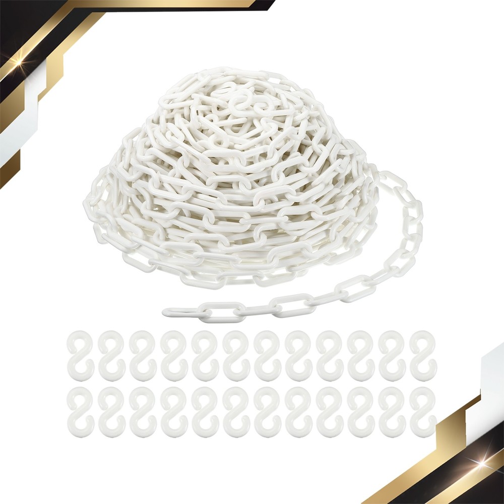 Plastic Chain 100 Foot 2" Safety Chains White Plastic Chains