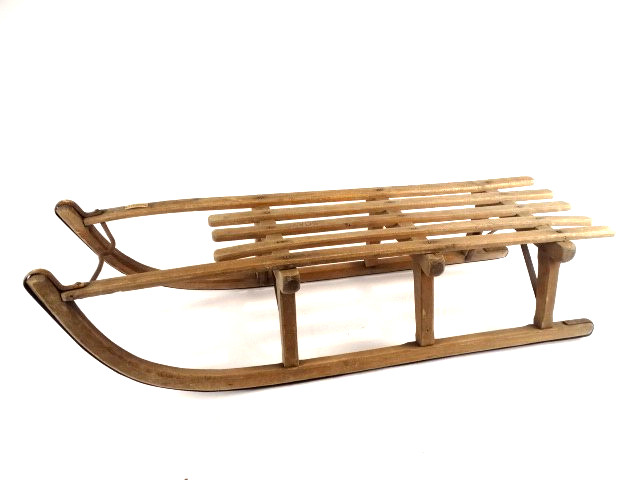WWII Vintage Davos Wood Sled