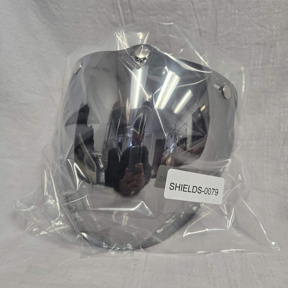 Fulmer Universal 3 Snap Shield for Open Face Helmets Silver Chrome *TAKE OFF*