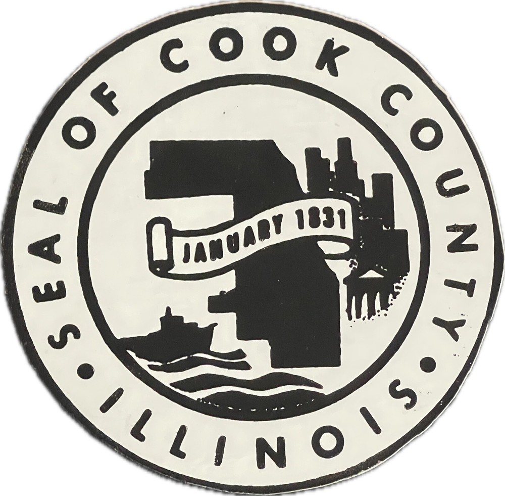 Silver Cook County, Illinois Seal - Adhesive Sticker