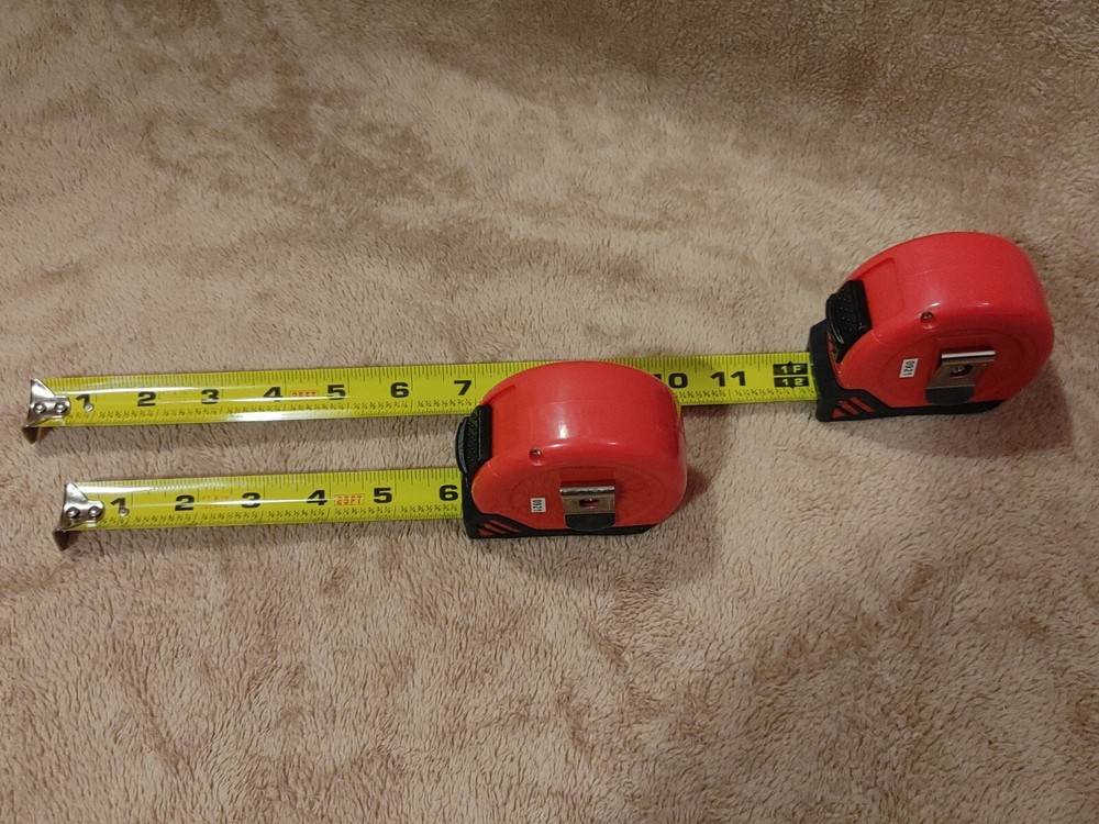 Pair: Workpro 25' Measuring Tape End Hook SAE Easy Read Numbers