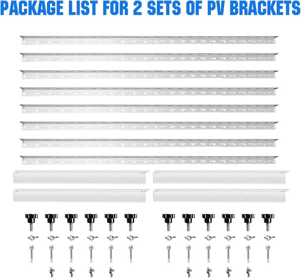 Solar Panel Mount Brackets, 2 Sets 45 inch Adjustable with Foldable Tilt Legs, S