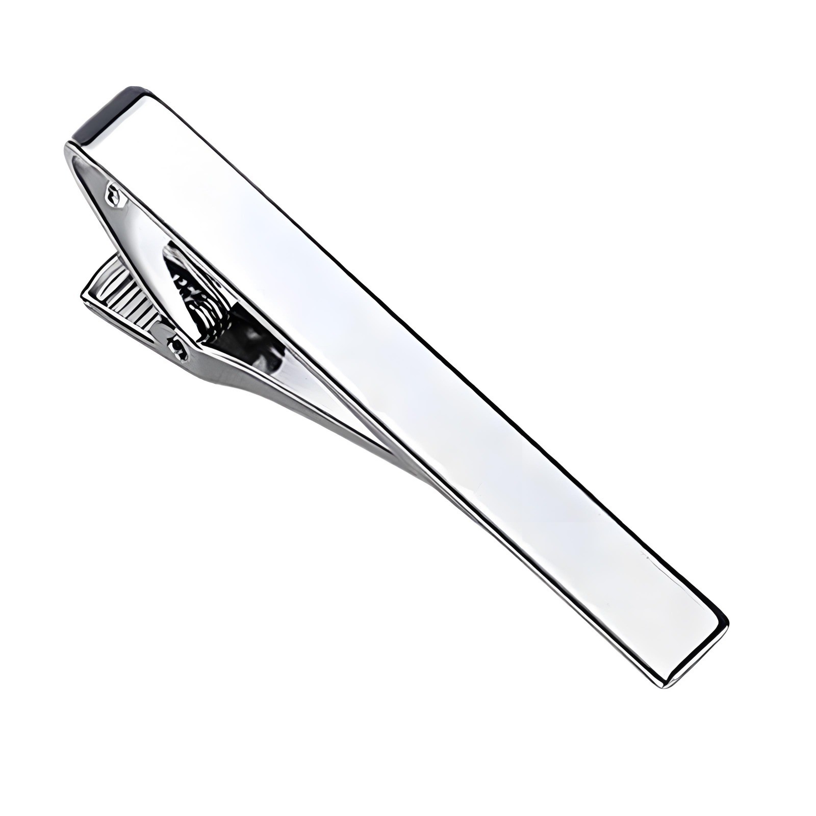 2.2" Inches Silver Stainless Steel Tie Clip Bar Necktie Silver Mens Clasp Clamp