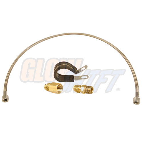 GlowShift - 1/8-27 NPT Sensor Sender Remote Relocation Hose Kit Stainless Steel