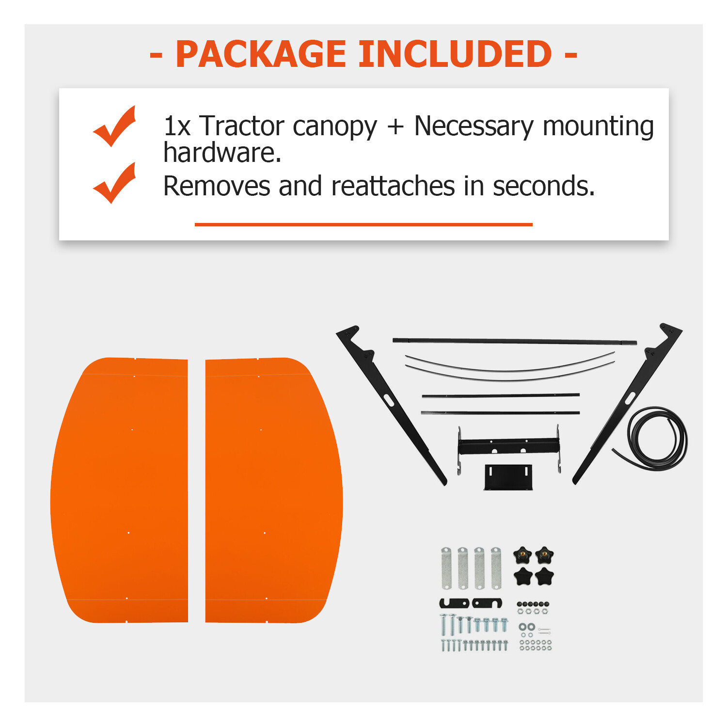 Tuff Top Tractor Canopy for ROPS 48 x 48 Sun Shade Roof